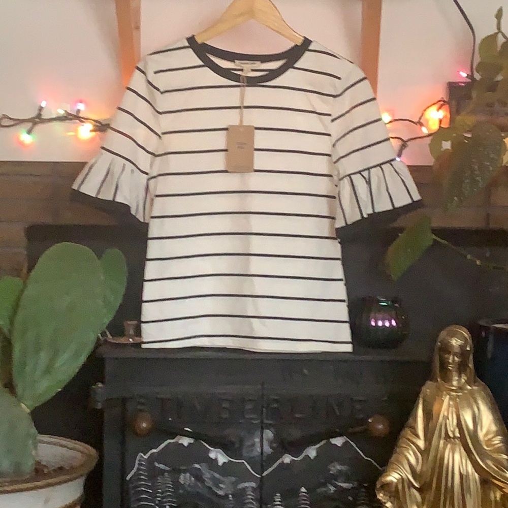 Hidden Alley black & white stripped shirt